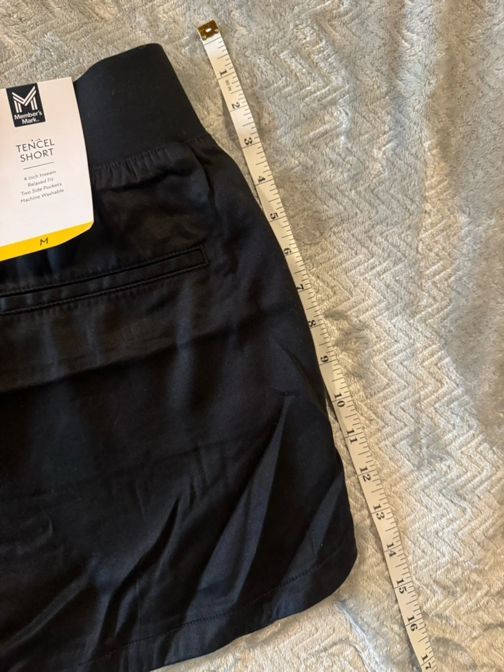 Member’s Mark Tencel Black Pull On Shorts Size Medium NWT Relaxed Fit - Picture 3 of 4